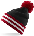CUSTOM MANUFACTURED DIRECT TO YOU SOFT-TOUCH ACRYLIC 
								POM POM & STRIPE BAND CLUB BEANIES DECORATED WITH YOUR ARTWORK/LOGOS/TAB INC INNER WOVEN LABELS. ANY COLOURWAY.