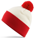 CUSTOM MANUFACTURED DIRECT TO YOU 100% CLASSIC SOFT FEEL ROLL-UP OR LONGLINE BEANIES. CONTRASTING POM POM AND RIBBED CUFF WITH DOUBLE LAYER KNIT, CAN BE MADE IN ANY COLOURWAY
								WITH YOU ARTWORK/DECORATION/TABS. CREAM-RED