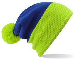 CUSTOM MANUFACTURED DIRECT TO YOU 100% CLASSIC SOFT FEEL ROLL-UP OR LONGLINE BEANIES. CONTRASTING POM POM AND RIBBED CUFF WITH DOUBLE LAYER KNIT, CAN BE MADE IN ANY COLOURWAY
								WITH YOU ARTWORK/DECORATION/TABS