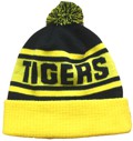 THIS IS THE REAR VIEW OfF TIGERS FOOTBALL CLUB BEANIES WITH POM POM & RIBBED CUFF