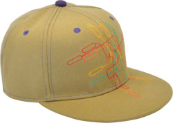 CUSTOM MAKE ACRYLIC FLAT BRIM DECORATED WITH CONTRAST STITCHING & EYELETS FITTED OR SNAPBACK, YOU CHOOSE