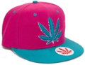 CUSTOM MAKE ACRYLIC FLATBRIM CAP WITH CONTRAST EYELETS & BUTTON & PEAK
								HOT PINK & AQUA WITH 3D EMBROIDERY