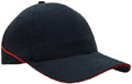 FRONT VIEW OF BASEBALL CAP NAVY/RED
