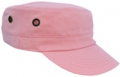 OFF THE SHELF LIGHTWEIGHT COTTON FABRIC MILITARY CAP WITH SIDE BREATHER EYELETS PASTEL PINK