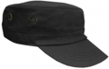 OFF THE SHELF LIGHTWEIGHT COTTON FABRIC MILITARY CAP WITH SIDE BREATHER EYELETS BLACK