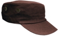 OFF THE SHELF LIGHTWEIGHT COTTON FABRIC MILITARY CAP WITH SIDE BREATHER EYELETS BROWN