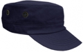 OFF THE SHELF LIGHTWEIGHT COTTON FABRIC MILITARY CAP WITH SIDE BREATHER EYELETS NAVY BLUE