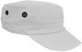 OFF THE SHELF LIGHTWEIGHT COTTON FABRIC MILITARY CAP WITH SIDE BREATHER EYELETS WHITE