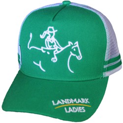 SNAPBACK TRUCKER CAP WITH 3D LINE EMBROIDERY FOR LANDMARK EQUINE