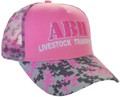 SNAPBACK TRUCKER HAT ACRYLIC WITH 3D EMBROIDERY ON CROWN PINK/GREY/CHARCOAL CAMOUFLAGE