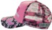 SNAPBACK TRUCKER CAP WITH ROUNDED SHAPE CROWN AND 2 DESIGN CAMOUFLAGE PRINT ON PEAK & MESH PINK/GREY/CHARCOAL