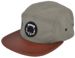 CUSTOM MADE 5 PANEL COTTON CANVAS CROWN CAP WITH SEWN-ON BADGE