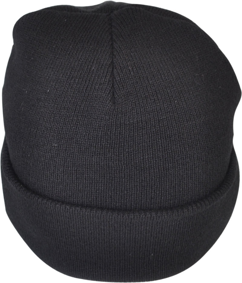 Wooly custom roll-up knit beanies with embroidered logo