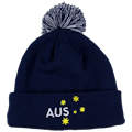 AUSTRALIAN PARALYMPIC COMMITTEE BEANIE FOR WINTER PARALYMPIC GAMES IN PYEONGCHANG 2018 CUSTOM MAKE ROLL-UP WITH POM POM OR LONGLINE ACRYLIC BEANIES. YES WE WILL HELP 
								YOU DESIGN AND CHOOSE COLOURS, SIMPLY EMAIL US YOUR LOGO/ARTWORK. COLOUR: NAVY/WHITE with PEPPER & SALT POM POM TYPE