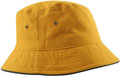FRONT VIEW OF BUCKET HAT GOLD/BOTTLE