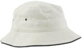 FRONT VIEW OF BUCKET HAT WHITE/BLACK