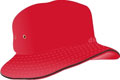 FRONT VIEW OF BUCKET HAT RED/BLACK