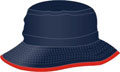 FRONT VIEW OF BUCKET HAT NAVY/RED