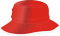 FRONT VIEW OF BUCKET HAT RED/WHITE