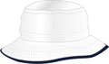FRONT VIEW OF BUCKET HAT WHITE/NAVY