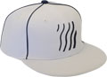 CUSTOM MAKE ACRYLIC FLATBRIM CAP WITH CONTRAST 
								EYELETS & BUTTON WITH PIPING ON CROWN SEAMS CLIENT.THE SANDS HOTEL