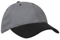 FRONT VIEW OF BASEBALL CAP CHARCOAL/BLACK