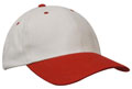 FRONT VIEW OF BASEBALL CAP NATURAL/RED
