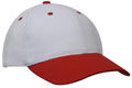 FRONT VIEW OF BASEBALL CAP WHITE/RED