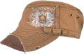FRONT VIEW OF MILITARY CAP SANDY BROWN
