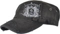 FRONT VIEW OF MILITARY CAP BLACK