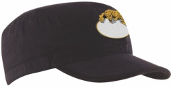 OFF THE SHELF LIGHTWEIGHT COTTON FABRIC MILITARY CAP HAS LIMITED DECORATION AREAS