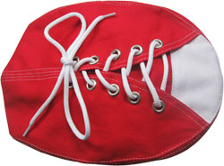 TOP VIEW OF HAT WITH LACES IN CENTRE