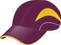 FRONT VIEW OF CAP MAROON/GOLD