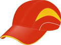 FRONT VIEW OF CAP RED/GOLD