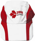 FRONT VIEW OF SPORTS CAP WHITE/RED